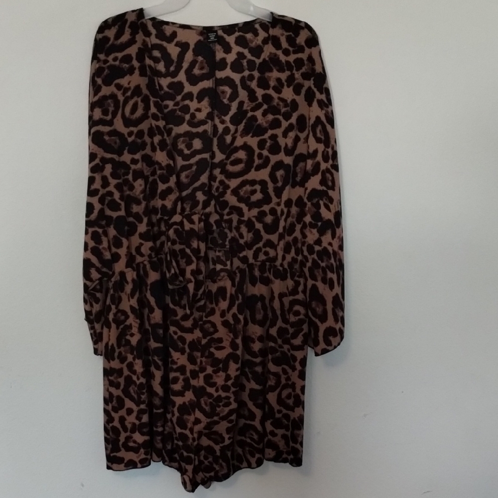 SHEIN Leopard Print Jumpsuit Brown and Black